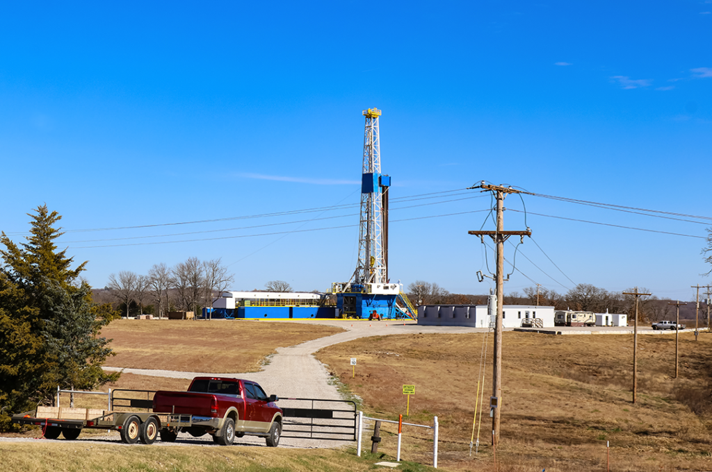 A pickup truck delivers equipment to an oil well. TechTAC offers best in class customer service and delivery.