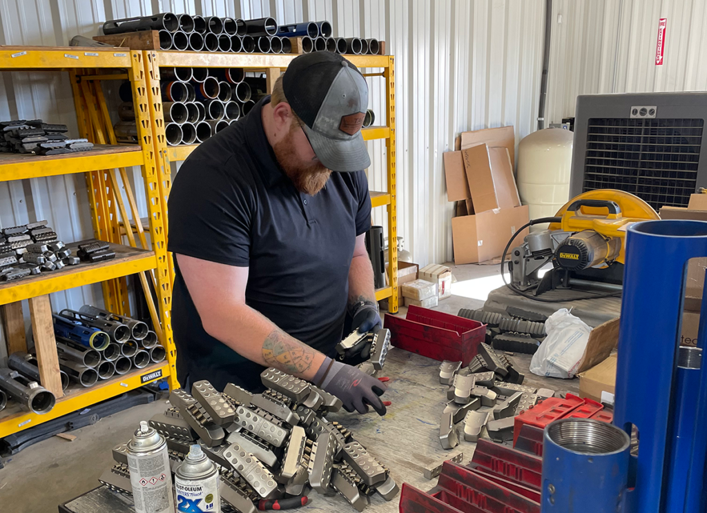 TechTAC's Kodi Crager assembling Slimline Tubing Anchor Catchers