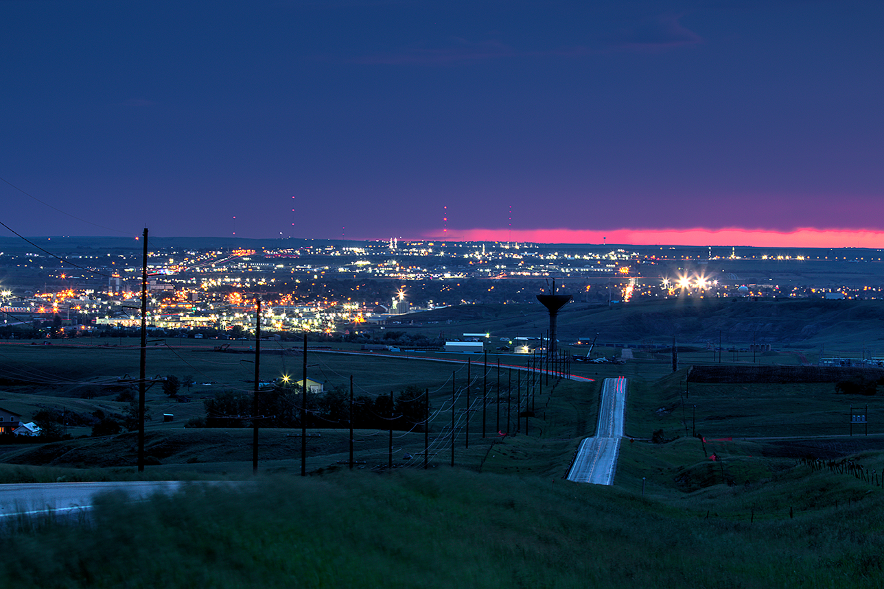 Williston, North Dakota, at sunset